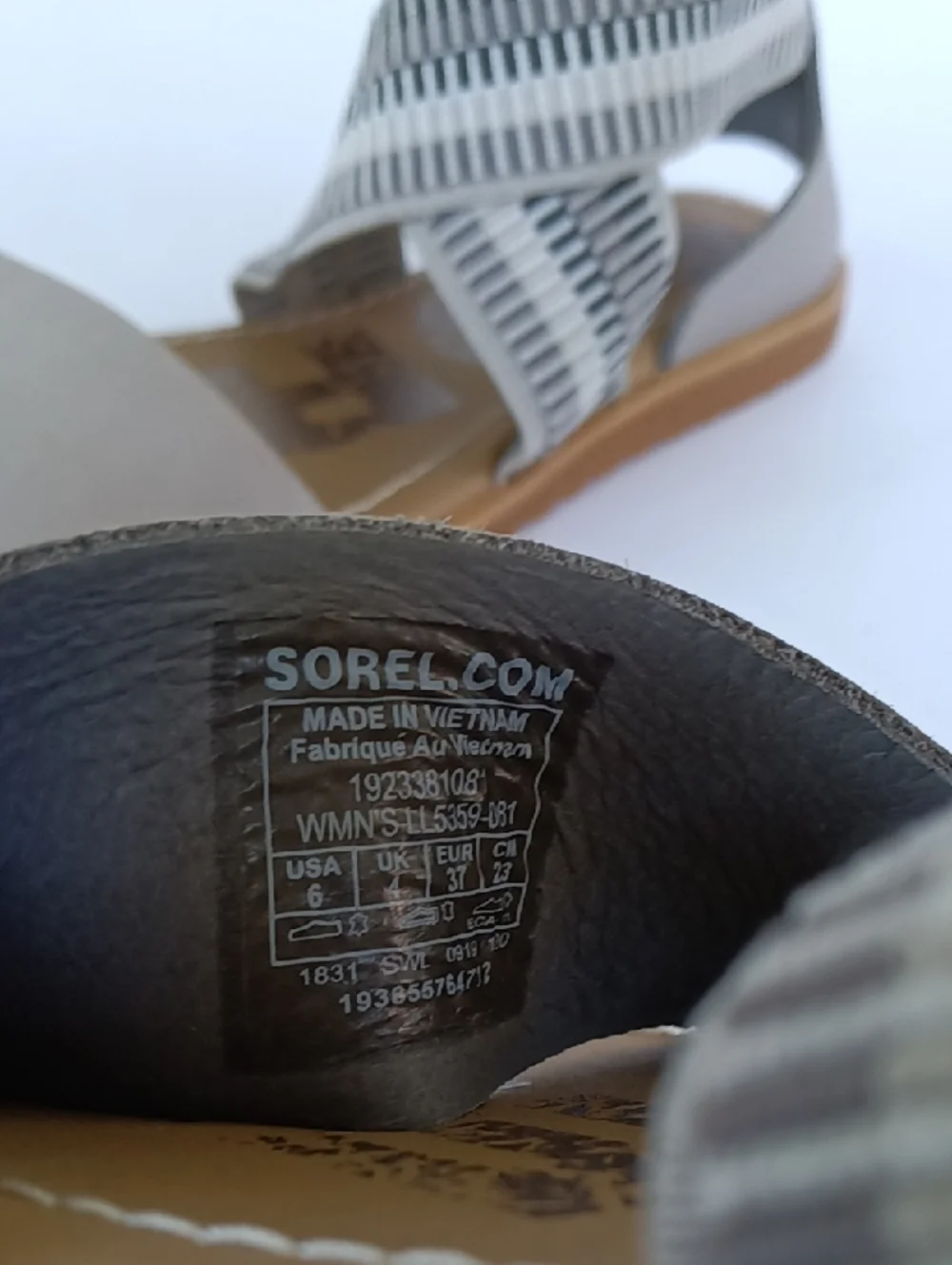 Sorel Ella Womens Leather & Elastic  Gladiator Sandals Size 6 Gray & Tan